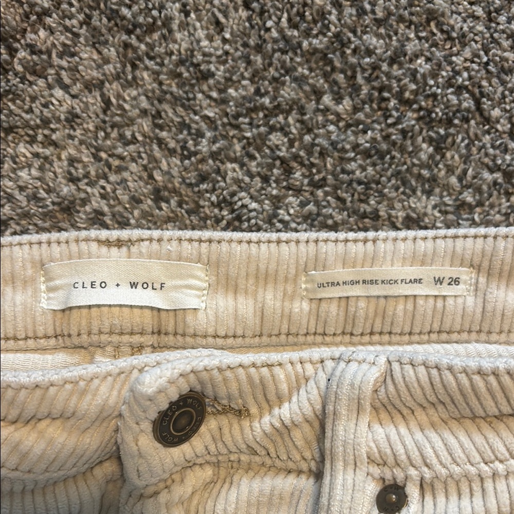 Cream Corduroy Pants - Picture 3 of 6